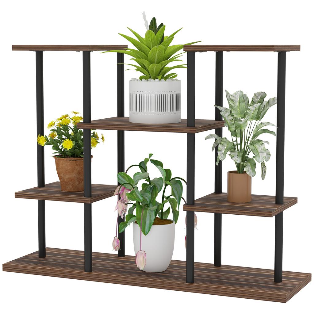 Four-Tier Wooden Shelf Plant Stand