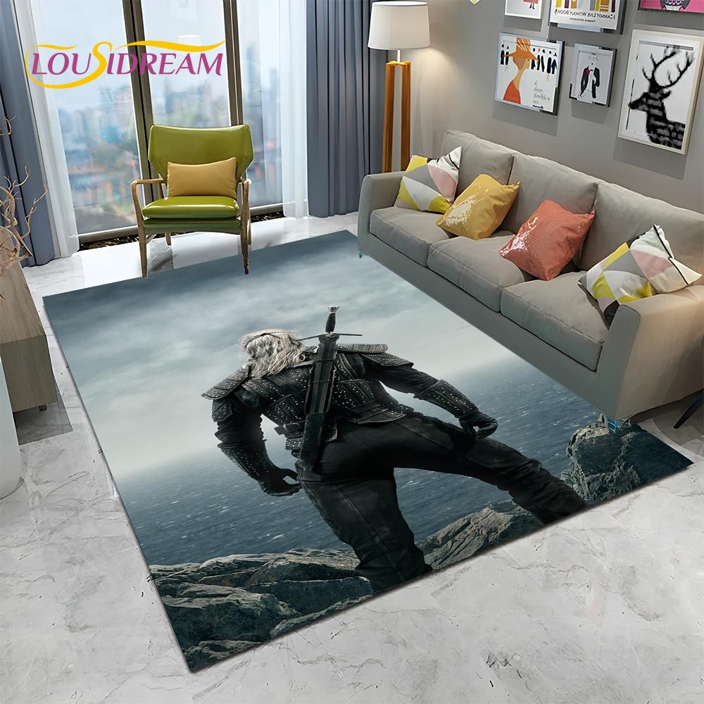 3D W-Witcher Games Gamer TV Cartoon Carpet Rug for Home Living Room Bedroom Sofa Doormat Decor,kids Area Rug Non-slip Floor Mat