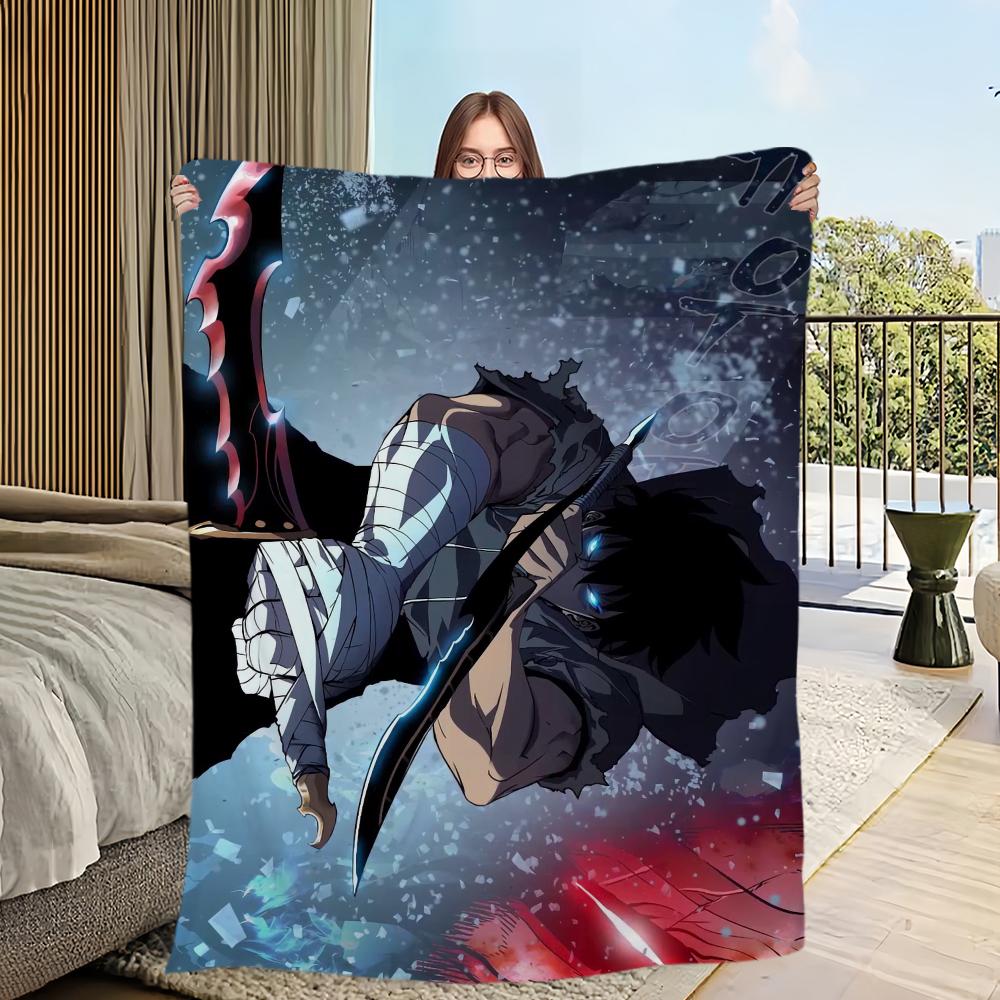 Anime S-Solo L-Leveling Printed Comfortable and Soft Sofa, Living Room Bed, Bedroom Blanket Suitable for Travel and Gifts