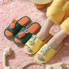 Korean Trend Summer Women's Cartoon Linen High Heel Slippers - Cool, Non-slip, Silent, and Perfect for Indoor Use