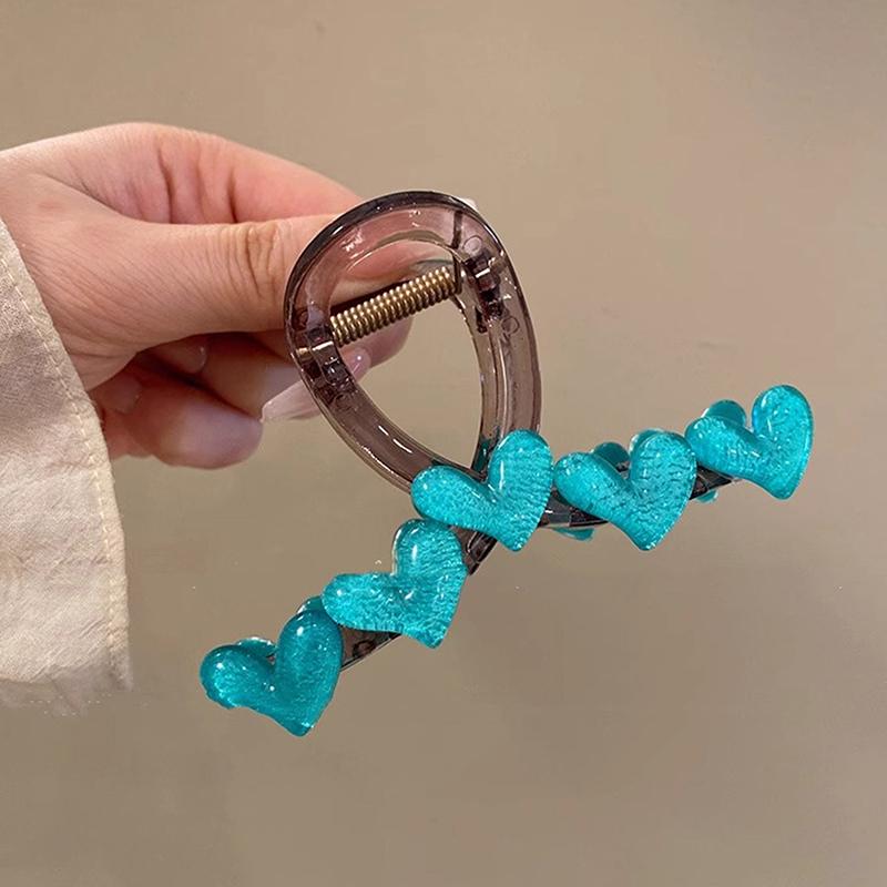 Elegant Jelly Hjerte Hårklype Akryl Sklisikker Sterk Hai Hårklemme For Kvinner Jenter Sommer Hodeplagg Tilbehør