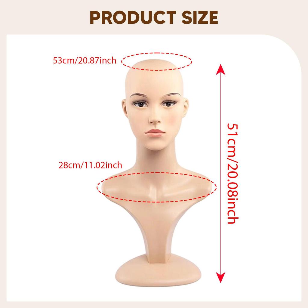 with Shoulder Display Hat Headwear Female Mannequin Head Bust Style C