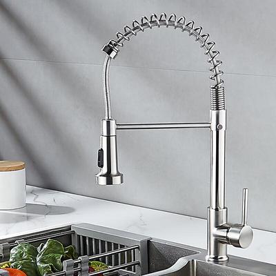 Black Dual-Function Spring Kitchen Faucet