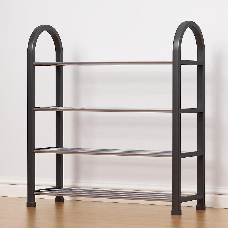 Anerya Shoe Rack, Multi-Tier Simple Shoe Cabinet, Storage Shelf, Thickened, Four Layers, Black, 50cm
