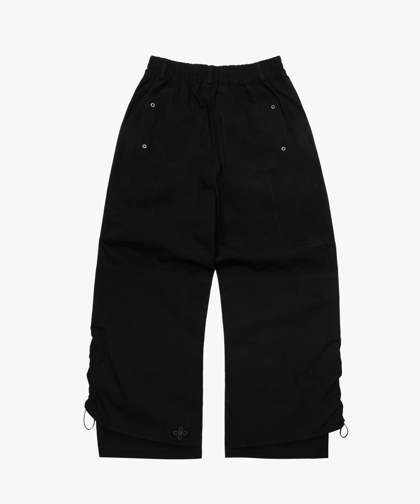 Liomeu Layered String Shirred Pants_Black