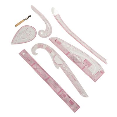 7Pcs French Curve Ruler Transparent PVC CM MM High Accuracy Durable Sewing Ruler Set for DIY Dressmaking Craft