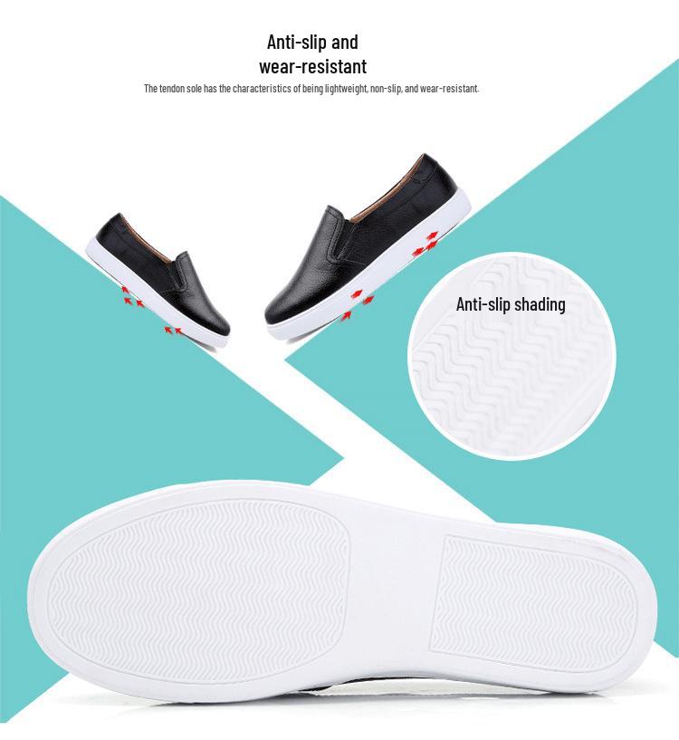 Women's Genuine Leather Casual White Loafers - Soft, Breathable, Versatile Flats