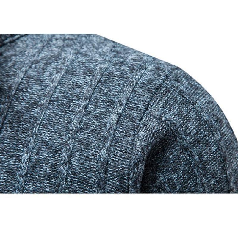 New Men's Sweater, High Street Pile, Pile Collar Pullover, Knit, Solid Color Base Layer