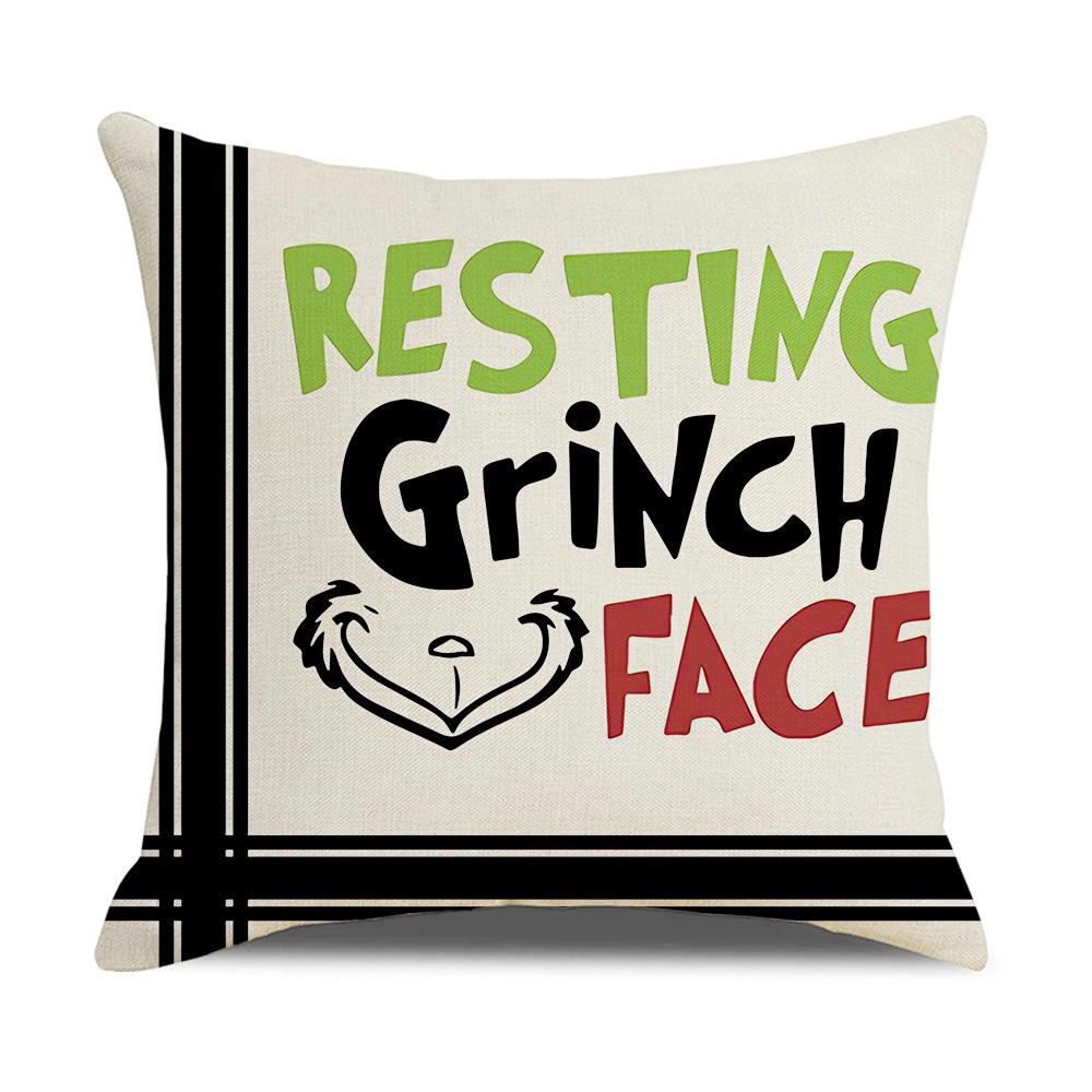Grinch Christmas Pillowcase Home Christmas Decoration Cushion Sofa Pillowcase