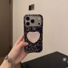 Black powder floral temperament dream powder love bracket for iPhone17promax Apple 16 mobile phone case 15pr