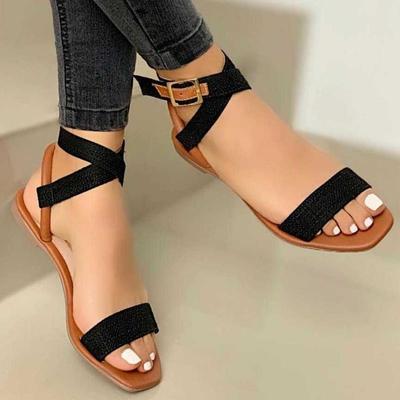 Ploché dámské sandály léto ženy sandály se zkříženým páskem móda s otevřenou špičkou elegantní dámské boty pohodlné sexy sandály ženy