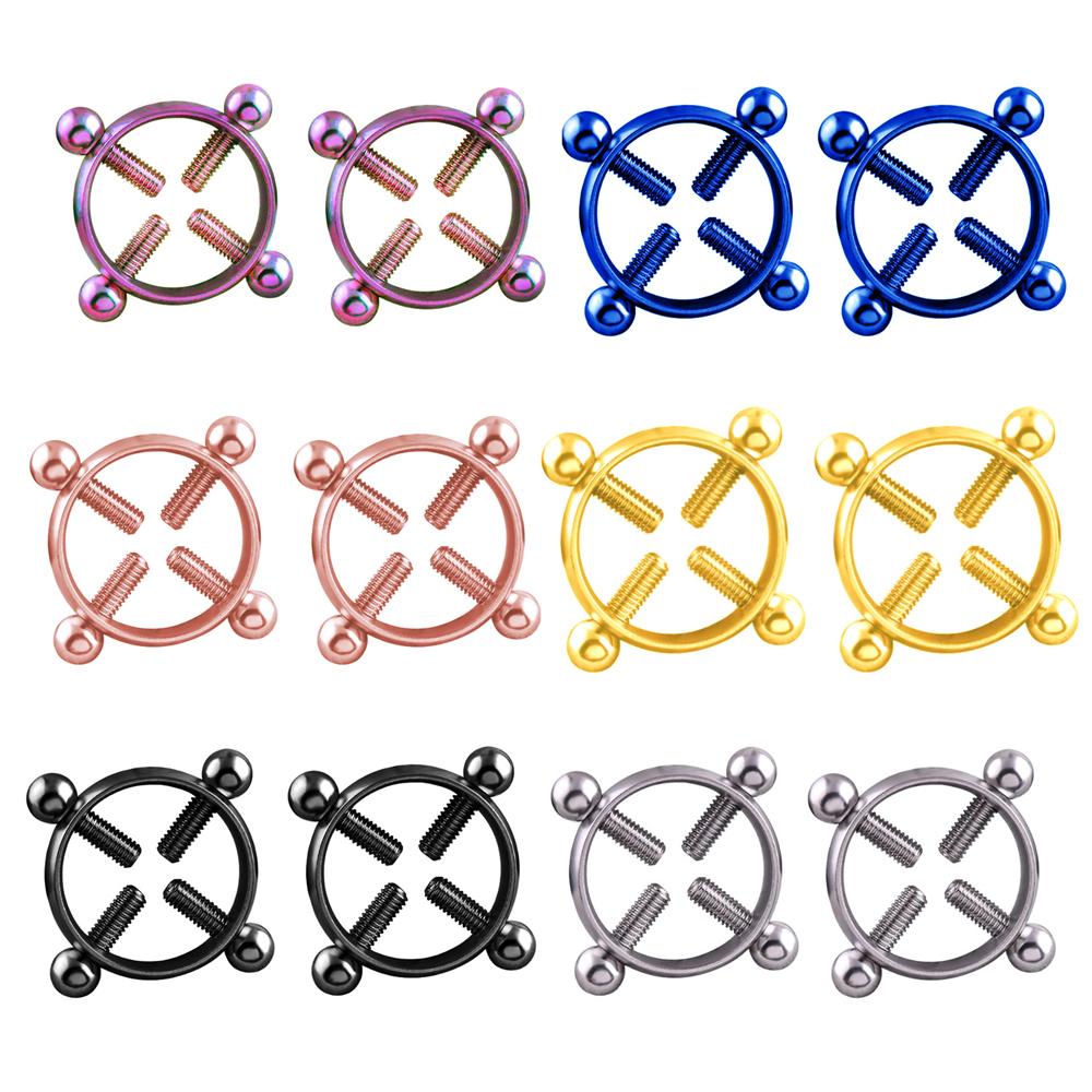 2Pcs Edelstahl Nicht Stechende Nippel Klemmen Ring Sexy Schmuck Dekoration Stimulieren G Punkt Schmerzlos Erwachsene Sex Spielzeug für