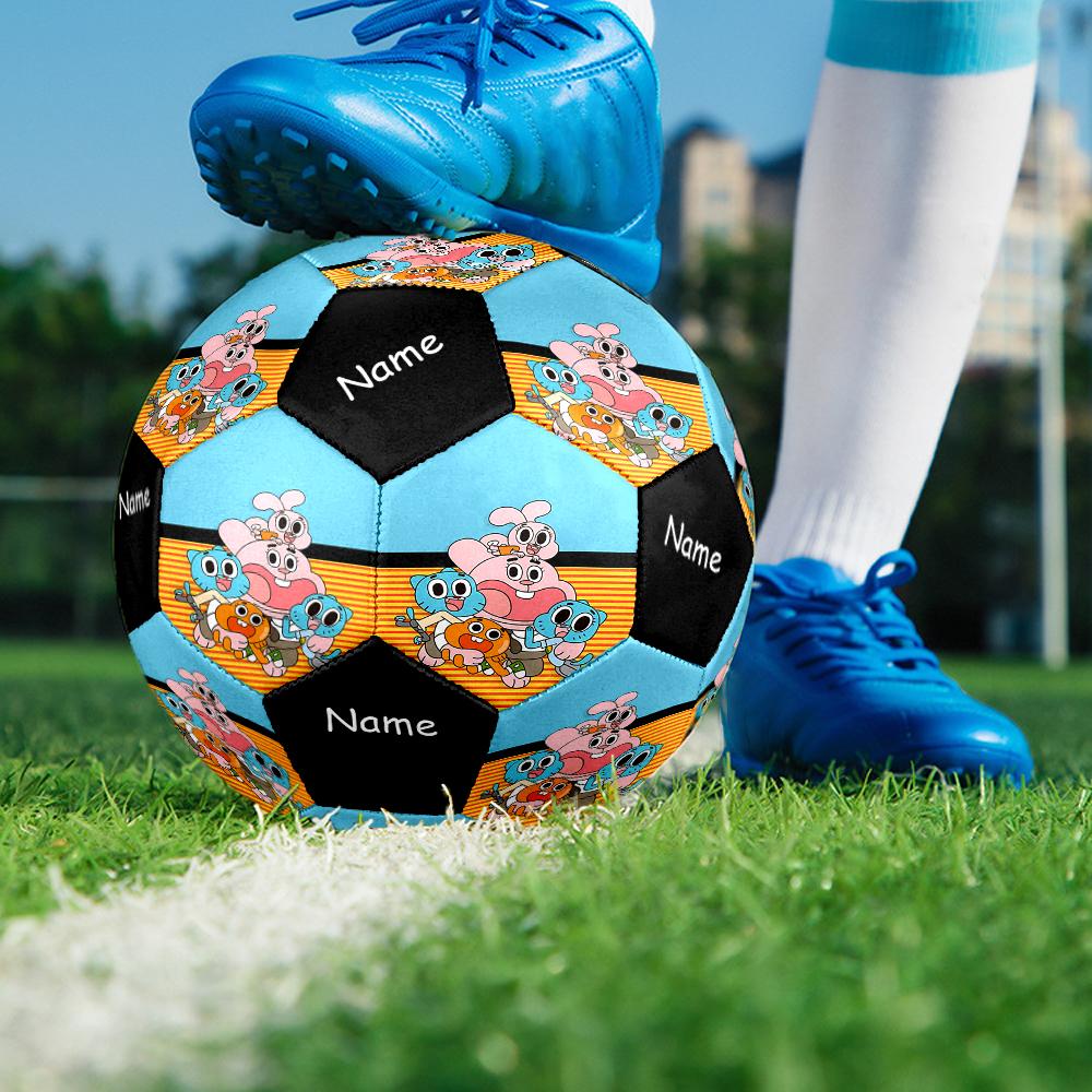 Custom Name The Amazing World of Gumball Theme Size 5 Soccer Ball, Suitable for Both Indoor and Outdoor Matches, a Gift Suitable for Everyone.