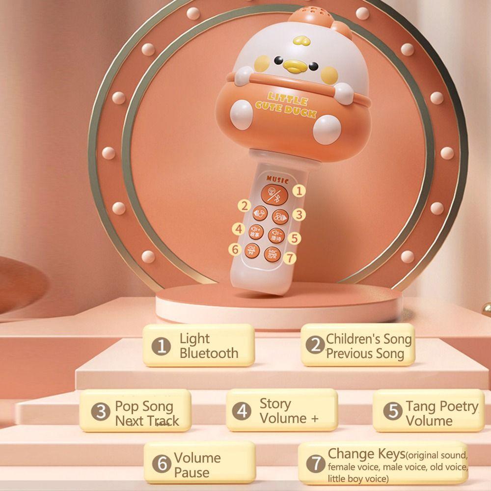 Music Cartoon Microphone Toy Cute Kid Singing Mic Creative Children Wireless Microphone  Home Use