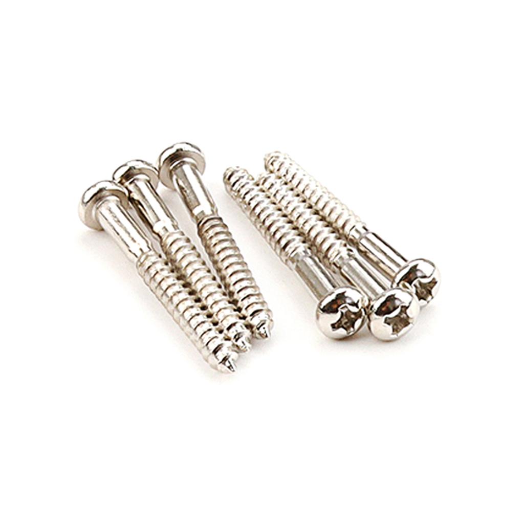 6Pcs Metal Electric Guitar Accessories Screws Round Head Bridge Tail Screws Electric Guitar Bass Lock Mounting Screws