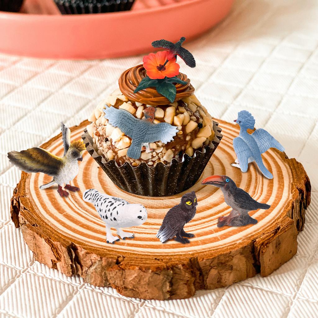 24 Pieces Realistic Bird Animals Figurines Mini Bird Animal Figures Model Cake Toppers Plastic Bird Figures Toy Simulated Toucan