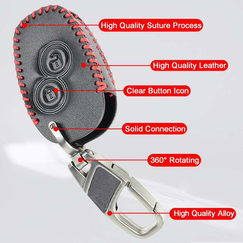 Remote Key Ring Cover Case 2 Button Leather For Renault Trafic Clio Master Modus Twingo Dacia Duster Logan Sandero Opel Vauxhall