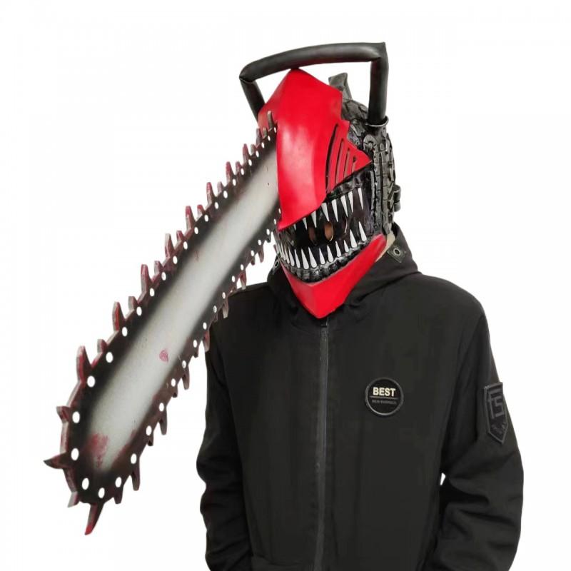Halloween Chainsaw Man Mask Cosplay Costume Horror Party