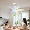 Socket Fan Light Dimmable Timing Wireless Fan with Remote Socket Ceiling Fans Adjustable Wind Speed LED Light for Home Office