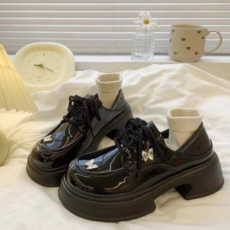 Platform Mary Jane shoes women's new spring and autumn new Chinese style loafer single shoes with skirt buckle belt small leather shoes