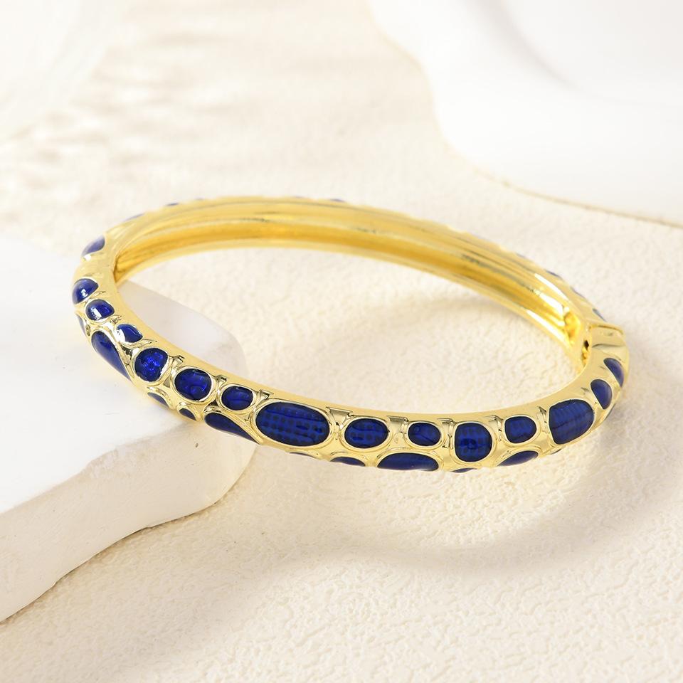 Painted Enamel Oil Dripping Open Bracelet