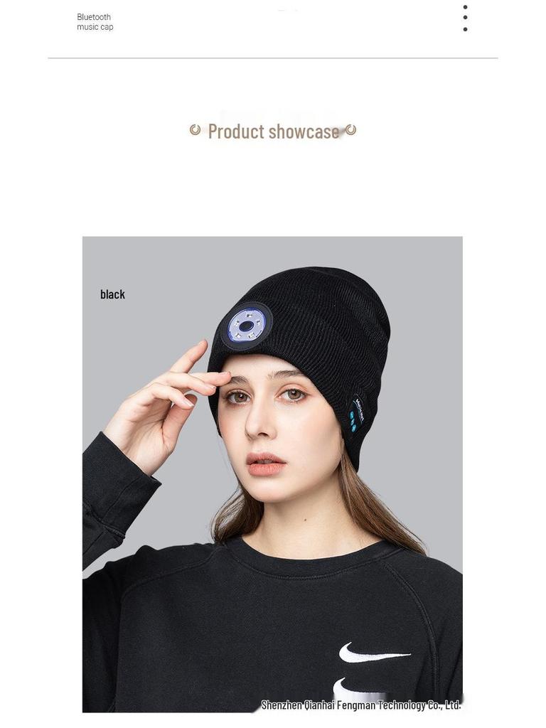 Căciulă LED Bluetooth: Căști duale, Muzică și Apeluri, Lampă frontală pentru exterior