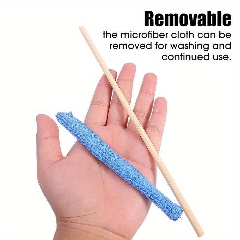6pcs Microfiber Car Detail Cleaning Brush Long Handle Air Conditioner Blind Narrow Dust Collector Stick Auto Wash Cloth Brushes Tool