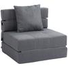 Sleeper Chair Recliner Guest Bed, Removable Cover, 70 Cm X 70 Cm X 61 Cm, Dark Grey