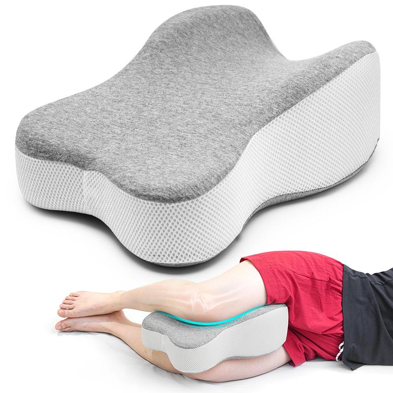 Long 14”Knee Pillow for Side Sleeper Fully Support Thighs and Knees for Required Knee Separation- Leg Pillow - Large, Gray