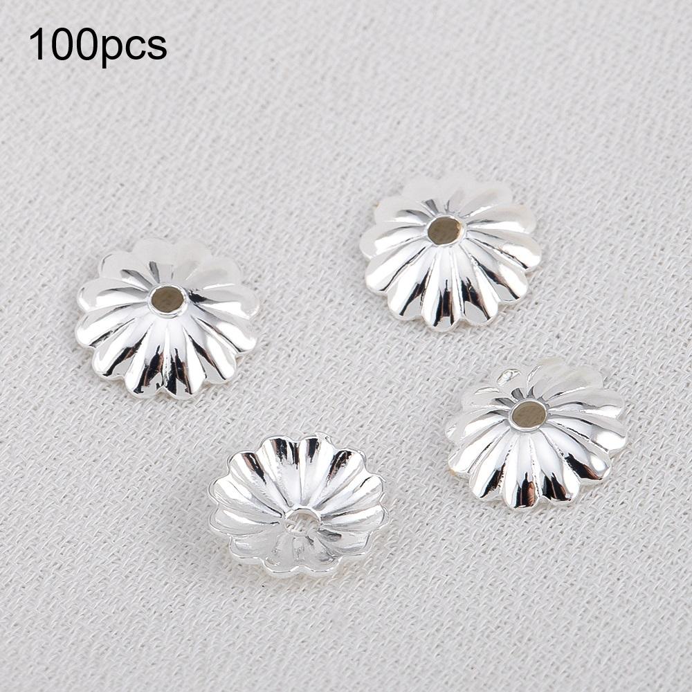 10/15/20/50/100pcs 18K Gold Plated Wave Flower Bead Caps Bracelet Necklace Crafts Round Bead Cap DIY Jewelry Making Accessories