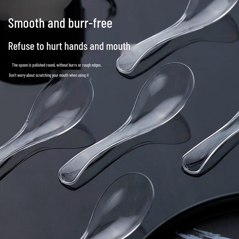 Penguin Group Individually Wrapped Disposable Crystal Dessert Spoons, 200 Count