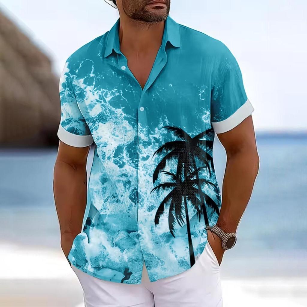 Camicie Estive da Uomo Camicie Hawaiane a Maniche Corte