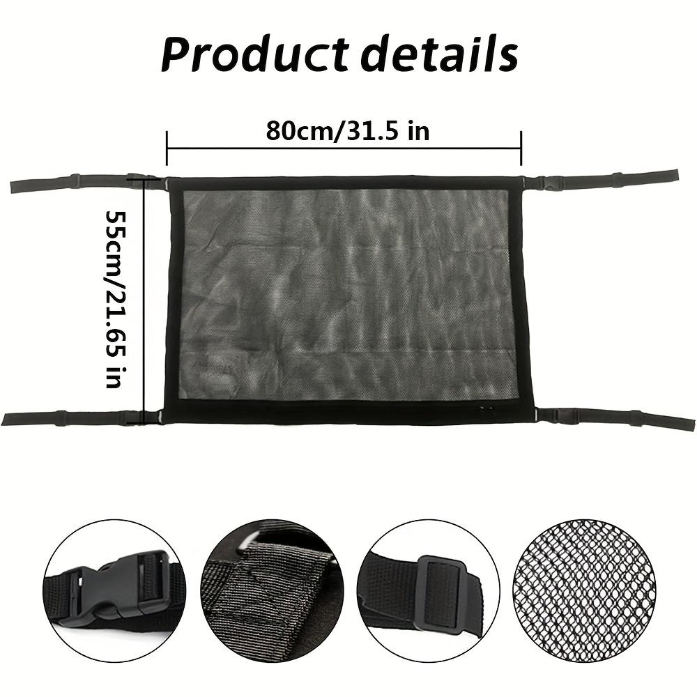 Justerbar Bil Tak Lastnät Organizer, 31,5 X 21,6 Tum, Svart Nät Förvaringsväska | Slitstark Tygväska, Bil Tak Organizeringsväska