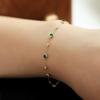 Chun Ye S925 Sterling Silver 14K Gold-Plated Emerald Cubic Zirconia Star Bracelet - Exquisite Light Luxury Gift