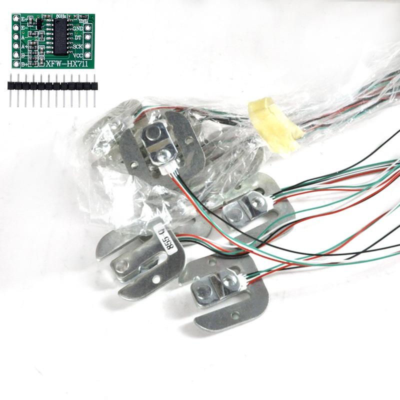 HX711 AD Module and Micro Weighing Sensor Kits, Ultra-Thin Patch Load Cell 50kg Body Scale Electronic Weighing Scale Accessories