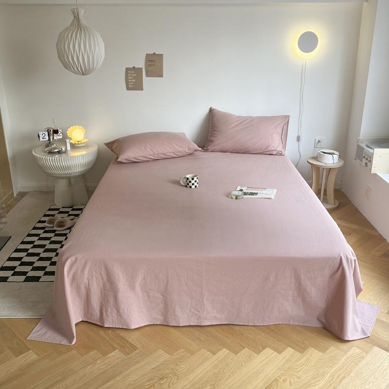 Ns Wind Solid Color Bed Sheet Single Piece Student Dormitory Simple Thickened Skin-friendly Double Bed All-inclusive