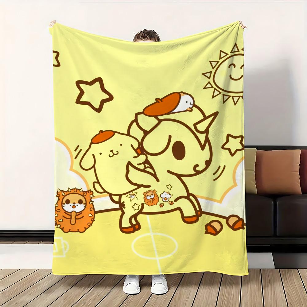 Kawaii PomPomPurins Fleecedecke für dekoratives Sofa Heim-Bettüberwurf auf dem Bett Warme Winterdecken Schlafzimmerdekoration Überwurf