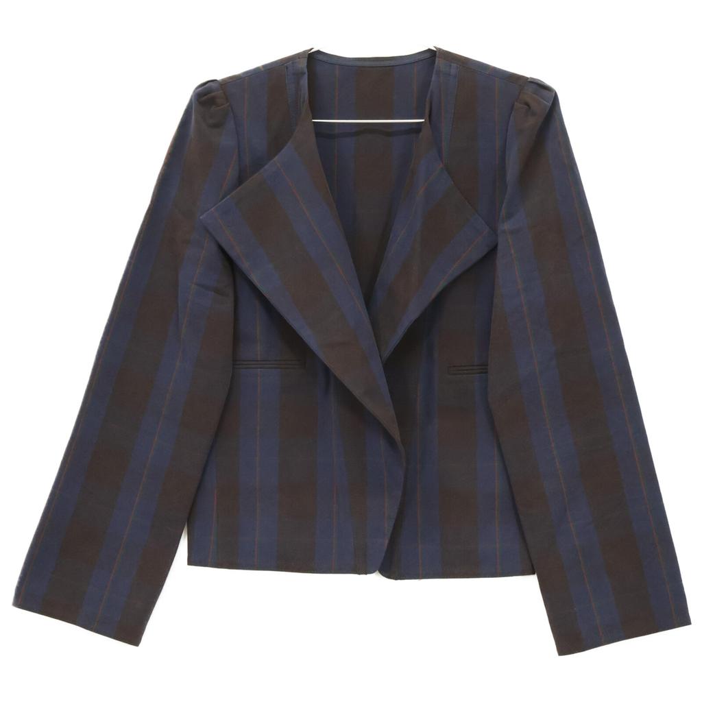 BACCA Blue canvas check bolero jacket Jacket 36 blueUsed