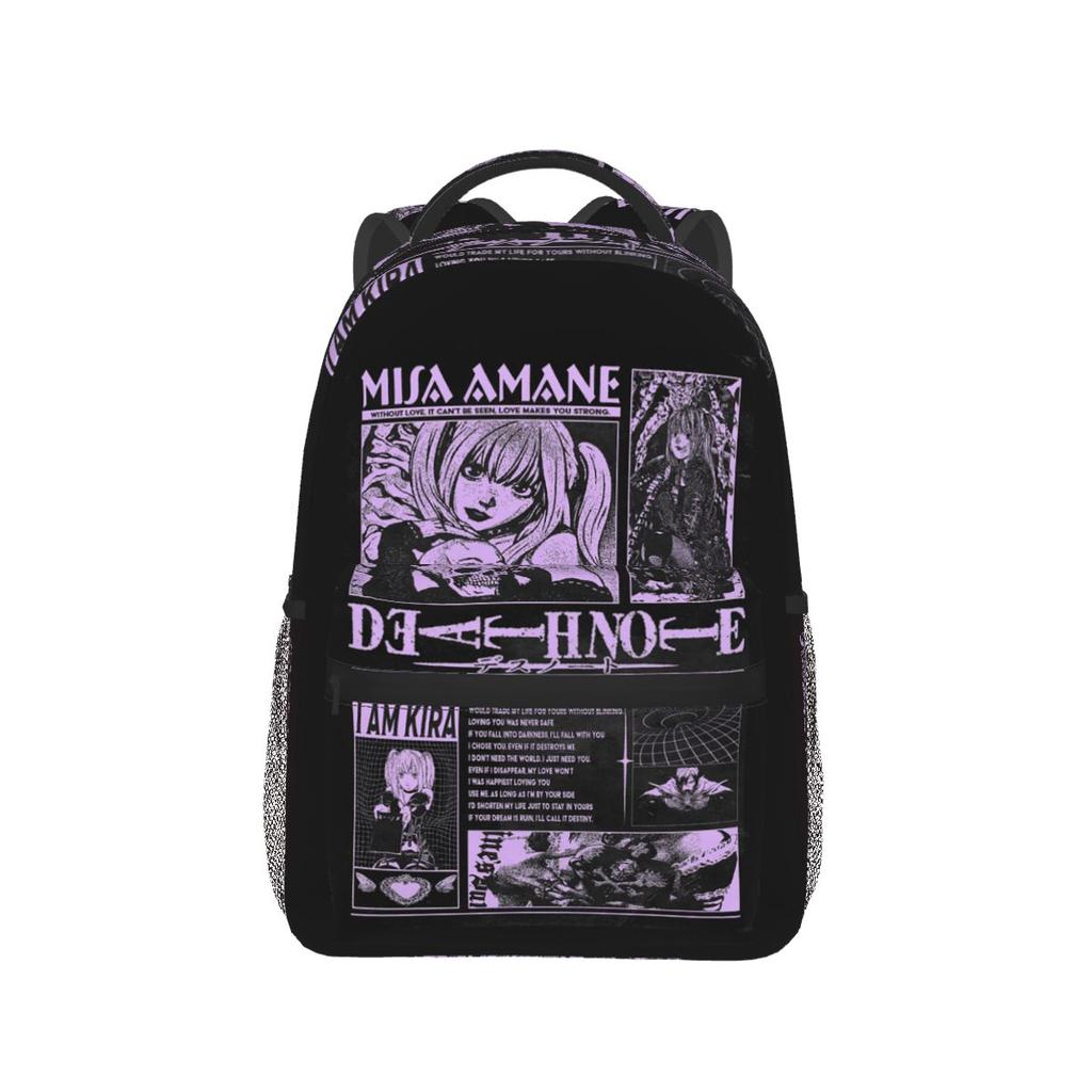 Death Note Misa Anime Backpacks Boys Girls Bookbag Students School Bags Cartoon Kids Rucksack Shoulder Bag Large Capacity
