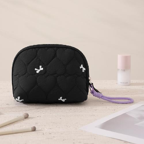 The New Heart-shaped Semicircular Storage Bag, Small Makeup Storage Bag, Makeup Bag, Hand-held Semicircular Cosmetic Bag