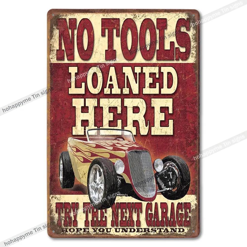 Garage Metal Tin Sign Wall Art Plaque Retro Vintage Auto Repair Shop Decor Man Cave Mechanic Tire Service Bar Pub Decoration