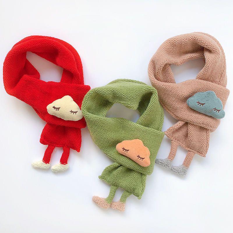 Children's Autumn Winter Cartoon Scarf - Windproof, Super Cute, Fashionable Korean Style Neck Warmer for Boys and Girls