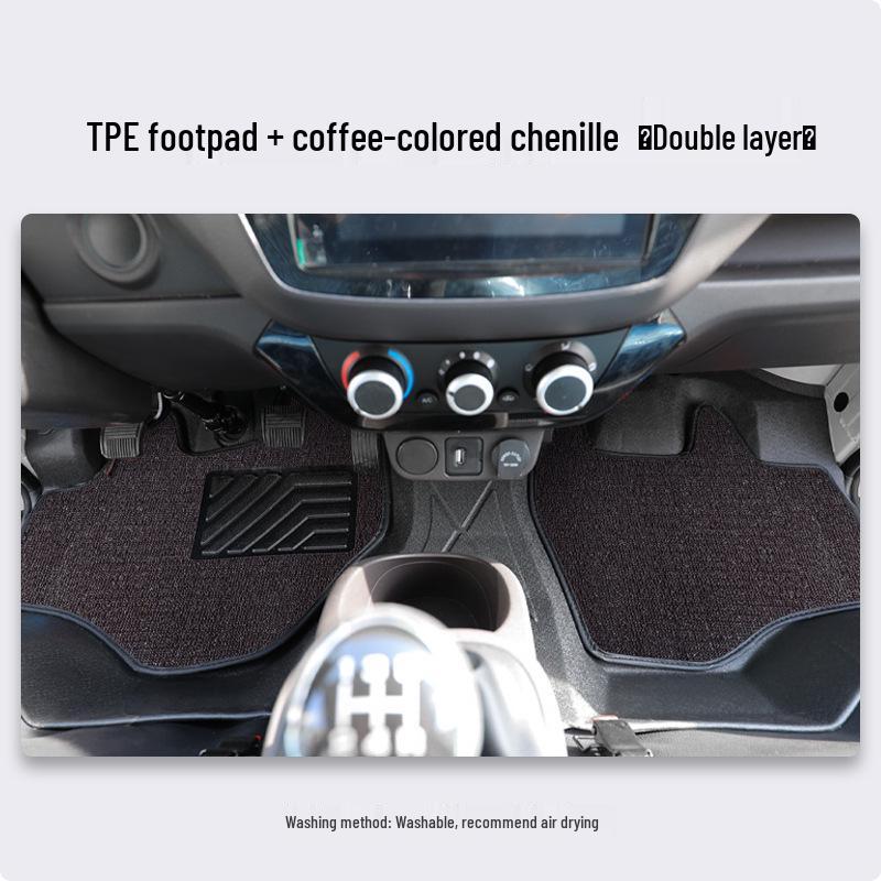 TPE Waterproof, Wear-Resistant Front Floor Mats for Foton Xiangling M1 Single-Row Flatbed Trucks