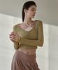 Debiweeo Women'S Yoga Wear Devi-T0126-Olive Pilates Julie Shirred Long Sleeve
