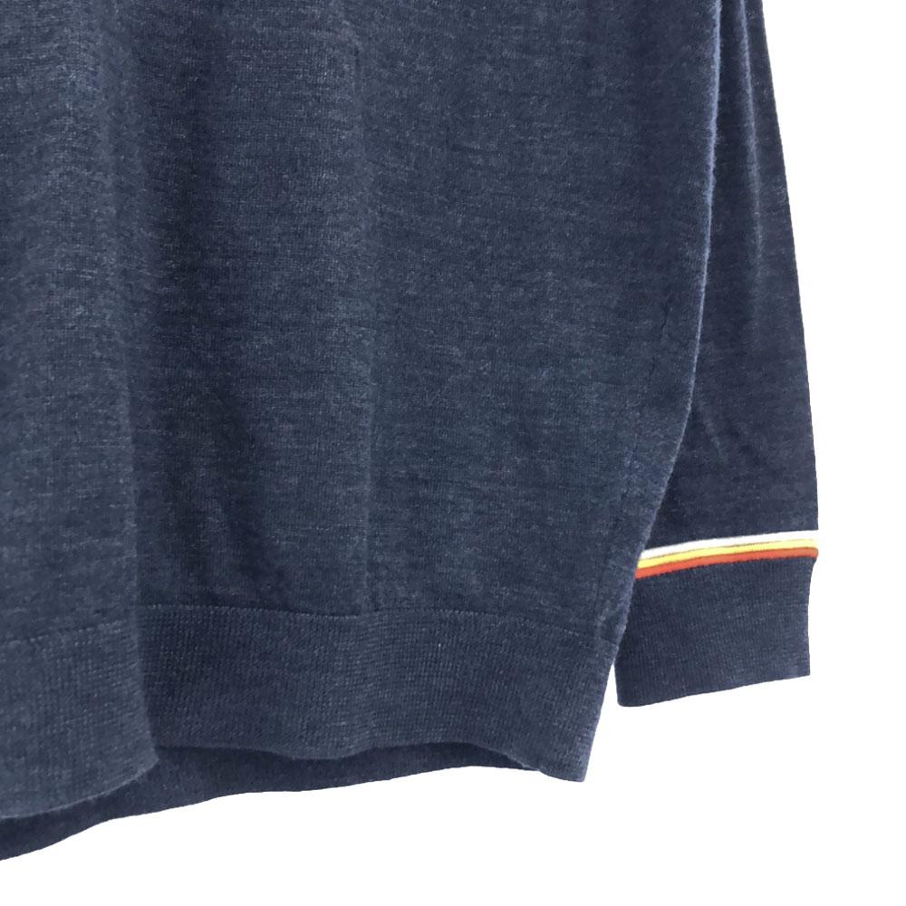 AKRIS PUNTO Wool Long Sleeve Knit 38 Navy System Sweater Women Used