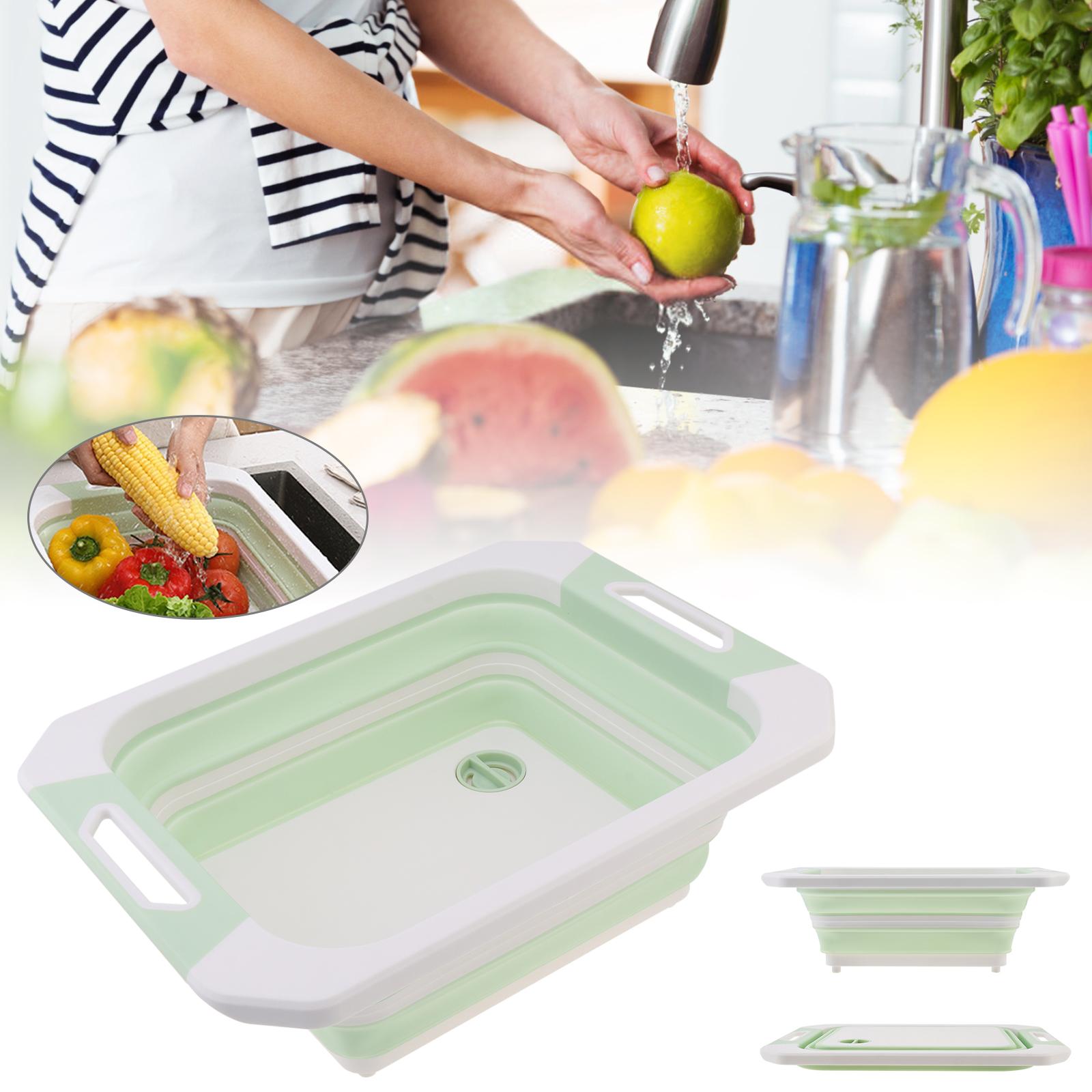 

Складная многофункциональная разделочная доска, многораковина для мытья овощей, многоразовая, портативная