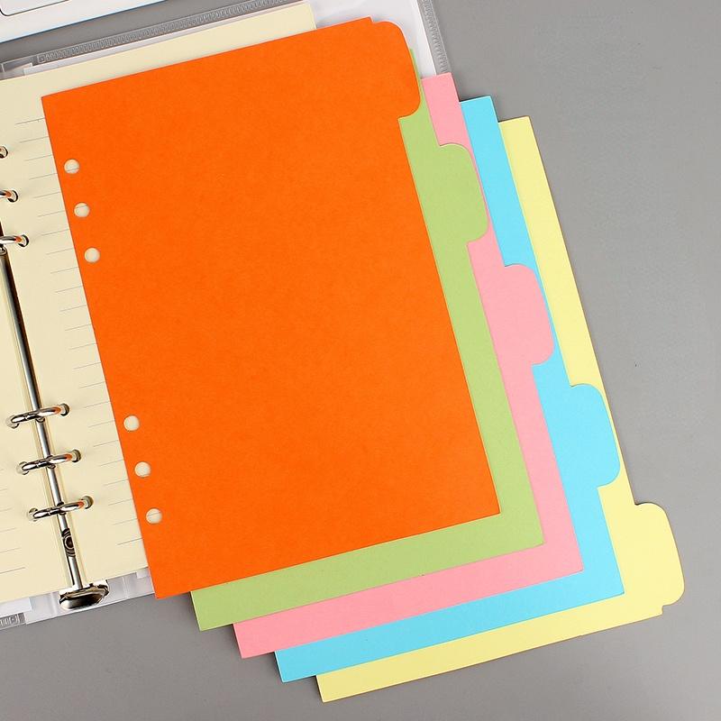 5 Pcs Tabbed Paper A5/A6 Notebook Scrapbook Index Tabs Planner Divider Pages With 6 Holes Back To School Back To School