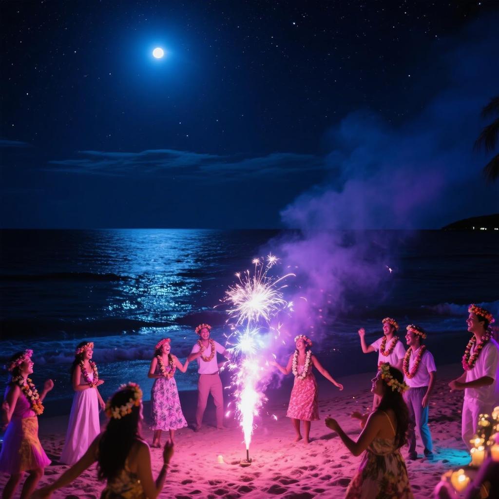 Hawaiian Leis Party Silk Flower Leis 41inch Thicken Hawaiian Leis Garland Headband Leis and Hand Leis for Graduation Hula Dance Luau Party, Photo