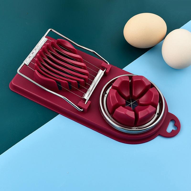 Multifunctional Egg Slicer with Stainless Steel Wires Dual Modes 1Pcs Portable Kitchen Gadget for Home Travel Picnic