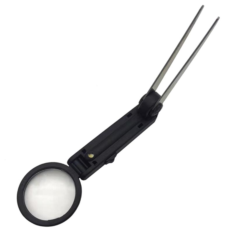 Magnifying Glass Magnifier Tweezers Mini Magnifying Lens for Jewelry Inspection